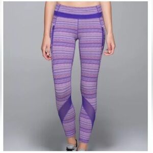 BNWOT Lululemon Inspire Tight II (Mesh) Space Dye Twist Iris Flower Pink Shell